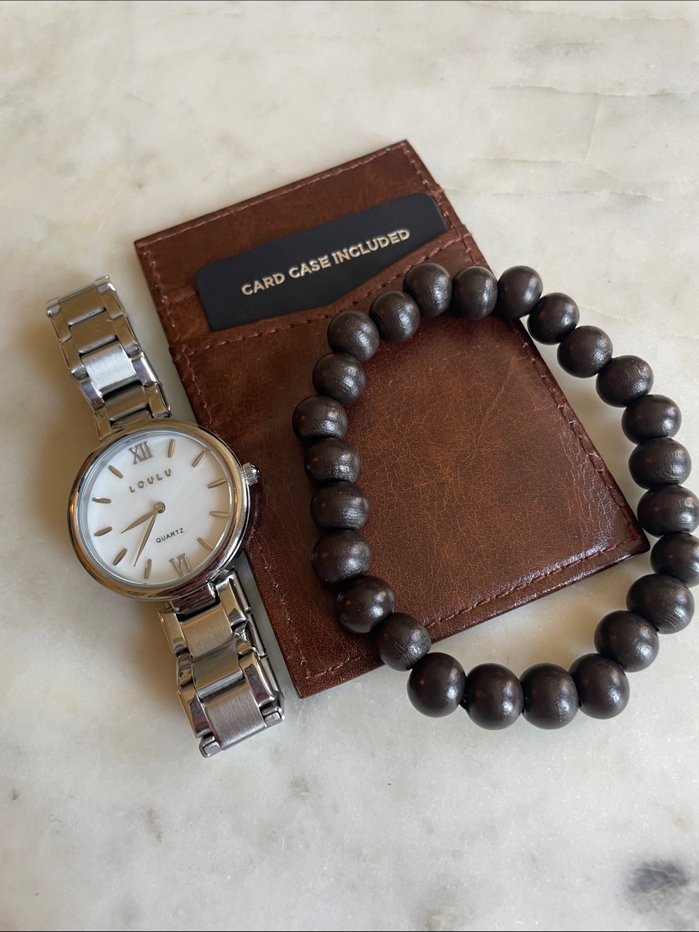 Men’s 3 Piece Accessory Gift Set- Watch bracelet and Card Holder